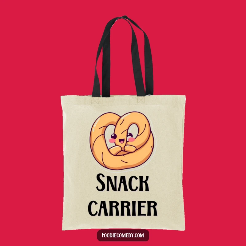 Funny Pretzel Twist Tote Bag: Happy Shape Fun - Humorous Carry-All